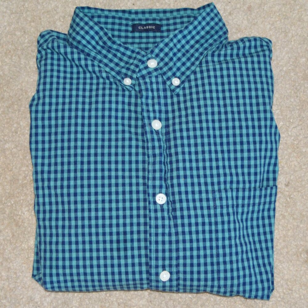 J.Crew | Blue Gingham Button Down Dress Shirt